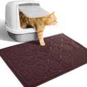Yimobra Cat Litter Mat, 24"x20" Litter Mat with Litter Lock Mesh, Soft Cat Litter Mat Litter Trapping Mat, Easy to Clean, Non-Slip, Water Resistant, Litter Free Floors, Dark Coffee (Brown)