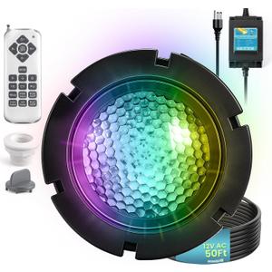 1.5 Inch LED Pool Light for Inground Pools - RGBW 18W Color Changing Underwater Pool Spa Light Fits Pentair IntelliTouch/EasyTouch Control | 50Ft Cord, Remote, Transformer | 7 Colors & 9 Dynamic Modes