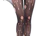 Tights for Women High Waist Fishnet Stockings Lace Leggings Floral Lace Pantyhose (Black)
