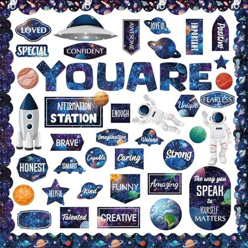 Pack of 2, Mooliwe 86 Pcs Space Affirmation Station Classroom Bulletin Board Set Motivational Bulletin Board Back to School Positive Affirmations Accent Cutout Mirror Growth Mindset Decor for School Office Home Pack of 2, Mooliwe 86 Pcs Space Affirmation Station Classroom Bulletin Board Set Motivational Bulletin Board Back to School Positive Affirmations Accent Cutout Mirror Growth Mindset Decor for School Office Home
