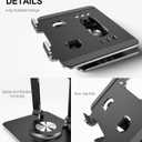Orlian Tablet Stand Holder with Thickened 360Rotating Base Dual Rod Adjustable Aluminum Stand for All 5.8-12.9 iPad Samsung Phone Tablet Kindle E-Reader and More, Black