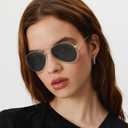 STGATN 2 Packs Round & Aviator Polarized Sunglasses for Women Men UV400 Protection (E. Round Matte Tortoise/Gradient Brown + Aviator Gold/Grey)