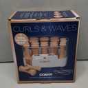 Conair Double Ceramic Hot Rollers for Long, Medium, and All Hair - Hair Curler - Hair Roller Clips Included - 1/2 inch, 3/4 inch, and 1 inch Rollers (20 Piece Set, Tan)