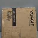 VASAGLE LILEA Collection - Side Table with Charging Station, Round End Table with Fabric Basket, LED Nightstand with USB Ports, Modern, for Living Room, Matte White and Camel Brown ULET227W01