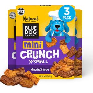 Blue Dog Bakery Natural Dog Treats, Mini Crunch, Assorted Flavors, 16.2oz, 3 Count