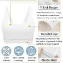 RUNNING GIRL Sports Bra for Women High Support, Molded Cup High Impact Sports Bras for Women with Sewn in Pads (White, S)