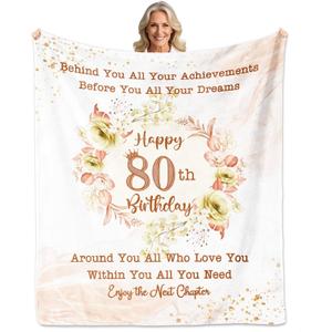 80th Birthday Gifts for Women, 80th Birthday Blanket 60"x50", 80 Year Old Birthday Gifts for Women, Gifts for 80 Year Old Woman, Birthday Gift for 80 Year Old Woman, 1945 Birthday Decorations
