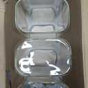 71oz Rectangle Airtight Glass Storage Containers with Bamboo Lids (Set of 4), Square Food Storage Jar, Pantry Organizers for Sugar, Flour, Spaghetti and Coffee beans (‎with Black Label)