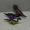 3-Pack Electronic Walking Dinosaur Toys for Toddlers 2-4, Moving Dinosaurs Toys with Lights, Roaring Sounds, T-Rex, Brachiosaurus & Stegosaurus, Xmas Birthday Gift for 2 3 4 5 6 Years Old Boys