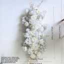 Artificial Cherry Blossom Rose Wedding Arch Flowers, Wedding Welcome Signs Floral Greenery Arrangements, Fake Flower Garland Green Leaves Rose for Home Decor Ceremony Backdrop Decor (Main flower)