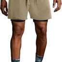 ATTBEA Men's 2 in 1 Running Shorts with Liner 5" Quick Dry Workout Gym Sports Shorts with Pockets (M)