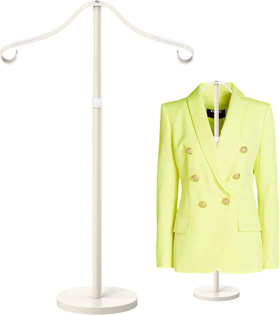 Reusable Shirt Display Stand-Mannequin Torso Tshirt Display Stand for Retail/Vendors,18-33" Adjustable Dress Form Mannequin Stand Clothes Rack,Portable Stable Holder Jacket Coat Hanger,All Metal/White