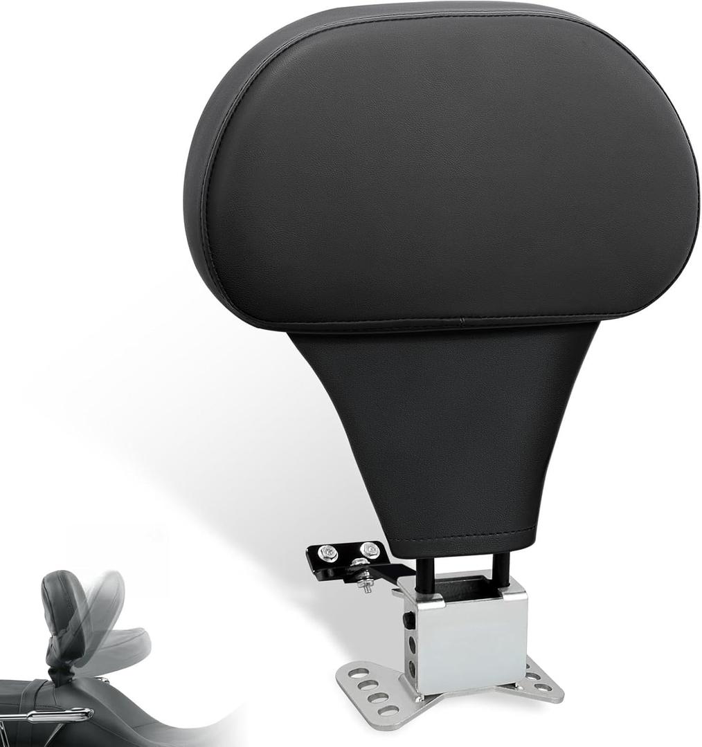 FOVPLUE Adjustable Rider Backrest, Detachable Plug-in Driver Backrest Pad w/Mounting Kit for Harley Touring 2009-2025,CVO Road Glide Street Glide Tri Glide FLHTK/L Electra Glide Road King,BLACK