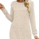 Sweaters for Women Long Sleeve Crewneck Sweatshirt Loose Casual Tunic Tops (M)