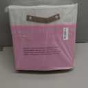 Temary Foldable Cube Baskets 4Pack - Clothes Shelf Storage with Handles, Fabric Storage Organizer Bins (White&Pink, 13x15x13 Inch)