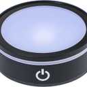 ZEERSHEE LED Light Base for Crystal 3D Glass Art Colorful Lighted Round Display Stand 6 Lighting Mode Color Change Battery/USB Power(Flat)