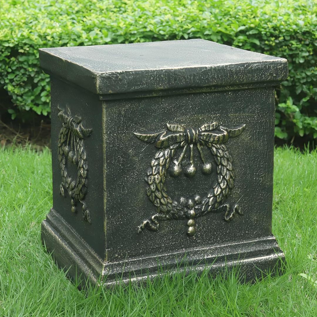 GENUINQ Garden Ear of Wheat Pedestal Statue Outdoor Base Decorative Sculpture Garden Flower Pot Side Table Yard Patio Deck Home Hallway Sculpture