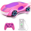 Punieayi Remote Control Car with Charging Station, 2.4GHz Rechargeable RC Cars with Lights Dual Spray & Sound, Electric Drift Race RC Stunt Car for Kids 6 7 8-12 Year Old Boy Girls, Pink
