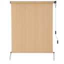 SEEYE Outdoor Sunshade Roller Shades 6' W x 8' H, Cordless Roll Up Shade Blinds Privacy Screen with 90% UV Protection, Exterior Patio Shade Cloth for Porch Pergola Balcony Backyard Windows, Walnut