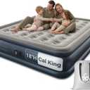 iDOO Cal King Air Mattress with Built in Pump, 18'' King Size Air Mattress for Home Guest, Upgraded Comfort Inflatable Blow up Mattress, 84'' Extra Long, Keep Feet from Dangling, Colchon Inflables