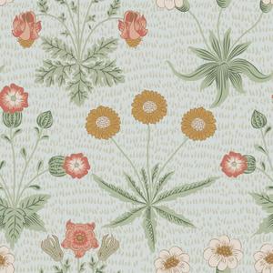 VEELIKE Vintage William Morris Wallpaper Peel and Stick Boho Daisy Floral Wallpaper for Bedroom Bathroom 17.7''x118'' Self Adhesive Removable Flower Wall Paper Floral Contact Paper for Cabinets Drawer