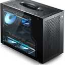 Micro-ATX Mini Tower PC Case,with with Carrying Handle, Mini Size, High-Performance Hardware Compatible, Support 240AIO,Without Fans