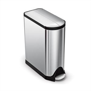simplehuman 45 Liter / 11.9 Gallon Butterfly Lid Kitchen Step Trash Can, Brushed Stainless Steel