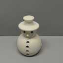 Christmas Decorations - Handmade Terracotta Snowman Figurines - 1 Pack White Clay Winter Decor Holiday Rustic Unique Decor for Home Table Room Farmhouse Indoor Outdoor-ONLY Size S