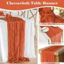2 Pack 10 Ft Cheesecloth Table Runner Orange Gauze Long Table Runners Boho Gauze Cheese Cloth Table Runner Rustic Sheer Runner for Wedding Party Table Decor ( 35 x 120 Inch )