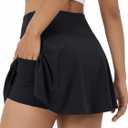 DLOODA Golf Skorts for Women with Pockets Inner Shorts Tennis Skirt High Waisted Athletic Skorts Workout Pickleball (Black, S)