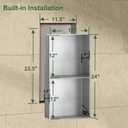 Shower Niche, 12 * 24 Stainless Steel Elegant Bathroom Niche, No Tile Needed Recessed Shower Shelf Organizer for Storage,Silver