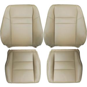 Driver Passenger Side Bottom and Top Lean Back Seat Cover Fit for Honda CRV CR-V 2007 2008 2009 2010 2011 Off-White (4Pcs)