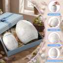 2 Pcs Easter Egg Candy Jar with Lid 7.87" 5.91" Ceramic Egg Shaped Easter Cookie Jar Bunny Decorative Food Storage Canister Cute Spring Decor Birthday Party Favors Gift for Home Table Decor