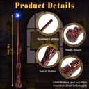Light Up Wizard Magic Wands with Sound Illuminating Witch Wand Set for Kids Cosplay Birthday Party Favors, Root 2PCS