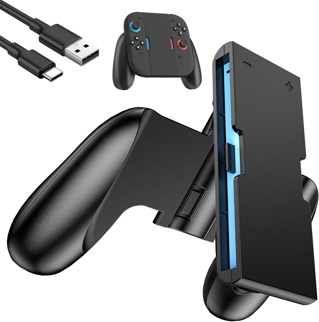 FANPL Charging Grip for Nintendo Switch 2 JoyCons Controller, Comfort Handle Grips with 1 m/3.3 Ft USB Type-C Data Cable