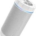 comiso X26 Bluetooth Speaker, IPX4 Waterproof Speakers 360° HD Surround Sound with Punchy Bass, Wireless Dual Pairing, 24H Playtime, Portable Speaker for Shower, Home, Outdoor, Camping, Beach-White
