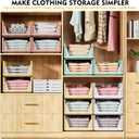 SNSLXH 8 Pack Stackable Closet Storage Bins, Multifunctional & Foldable Closet Organizers and Storage for Bathroom Kitchen Laundry Room Drawer Shelf Storage, Space-Saving Wardrobe Organizer, White