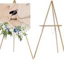 DJAR 63" Wooden Easel Stand for Sign, Dual-use Adjustable Height, Wood Floor Display Easel for Wedding, Welcome Board, Poster, Picture, Photo- Gold (1pc)