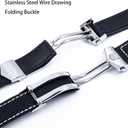 Nylon Leather Watch Band Quick Release Waterproof Oxford Fiber Nylon Genuine Leather Deployant Watch Band Strap Nylon Leather Universal Replacement Bracelet Strap 20mm 22mm for Men Women (Black Red(Silver Buckle))