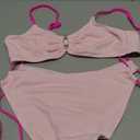 Blooming Jelly Womens Sexy 2 Piece Bikini Sets Cheeky High Cut Bathing Suit Color Block Textured U-Wire Swimsuits 2026(Large,Pink)