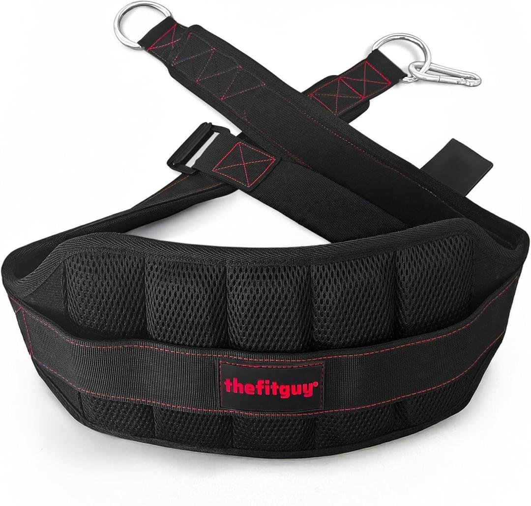 Ultimate Belt for Belt Squats, Rack Attachment and Squat Machine, Structured Back Support, Stays Low During Down Movement, Padded Hip & Thigh Area, Buckle Strap - No Sliding Down, Heavy Duty