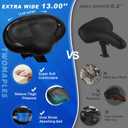 Noseless Bike Seat Cushion for Men & Women - Extra Padding & Comfort Wide Bicycle Seat, Oversized Comfortable Saddle for Peloton Bikes, Exercise Bikes, Electric Bikes, Cruiser Bikes