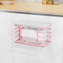 Small Grocery Bag Holder,Wall Mount Trash Bag Holder Dispenser with Bamboo Top,Suitable for Garbage Bags of 100 Rolls under 13 Gallons,Pink