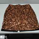 Vijiv Women's Sequin Skirt Midi High Waist Elegant Stretchy Sparkle Side Slit Pencil Skirt Party Cocktail (X-Large)