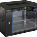 6U Wall Mount Server Rack, 450mm Deep Network Cabinet for Home Lab, 6U-Black