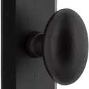 Vale Plate Passage with Aeg Knob in Black Iron - Universal Handing (Passage - 2.375" Backset)