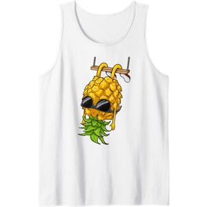 Swinging Pineapple Cartoon Swinger Upside Down Pineapple Tank Top Medium