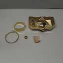 5 Pcs Clutch Purse for Women Evening Prom Purses Metallic Handbag for Valentines Wedding Banquet Retro Jewelry Set (Gold)