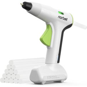 Cordless Hot Glue Gun Kit with 30 Pcs Sticks,Less Drip Nozzle,12s Preheating,2Ah Battery,Auto Shut-Off,for School Crafts DIY Arts Project Home Repairs Party Decorations (12V Grey)