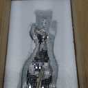 Modern Chic Vase Form, Centerpieces 7 inch Silver Handmade Ceramic Disco Shaped Vase, Creative Disco Floral Vases for Flowers Plant Boho Home Art Decor, 3x2.4x7inches